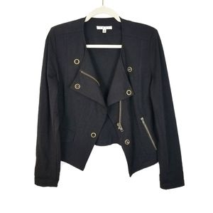 CAbi Black Ponte Knit Moto Jacket Style 615